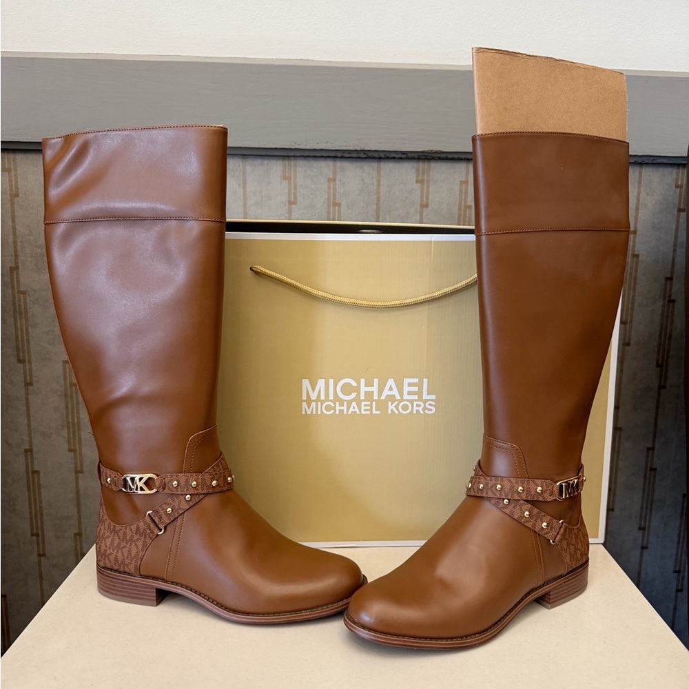 Michael Kors Tan Leather Riding Boots